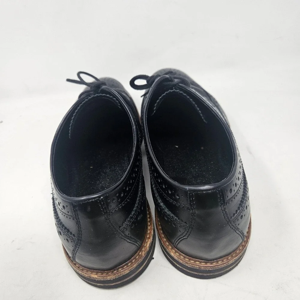 Tods Mens Black Leather Wingtip Brogue Derby Shoes Made in Italy Size 9.5 A